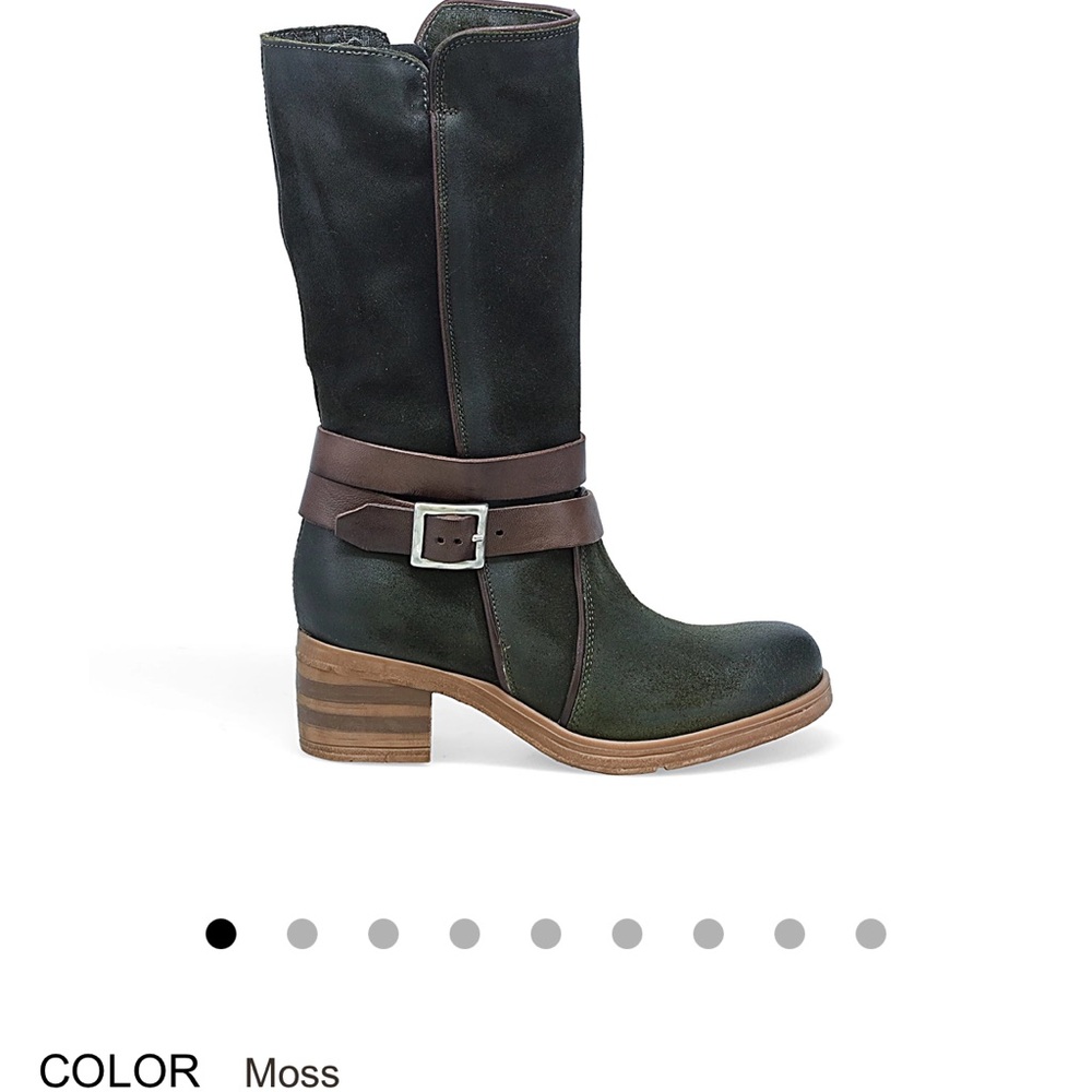 Miz Mooz Sunrise boots, gorgeous spruce green, EUC .size 10